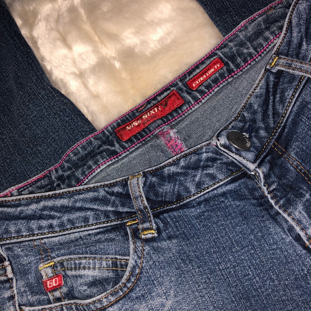 Miss Sixty Low Rise Flare Denim Dark Wash Jeans - Picture 5 of 8